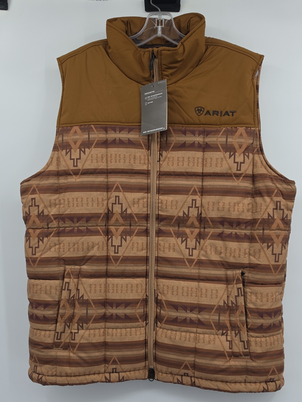 Ariat Brown Southwestern Quilted Vest Size L